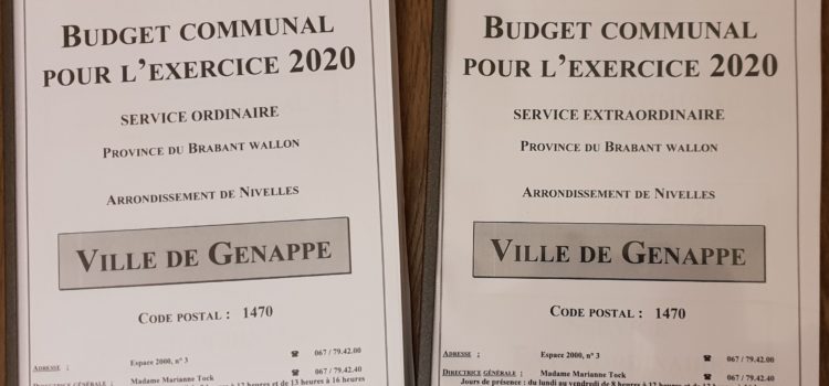 Budget communal 2020 Ville de Genappe